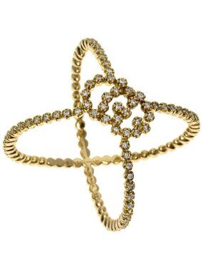 Gucci GG Running Diamond Ring 18K Yellow Gold